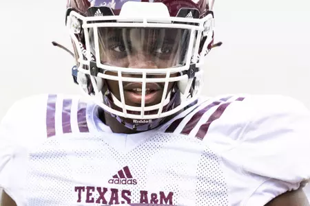 COLLEGE STATION, TX - SEPTEMBER 12, 2020 - Defensive lineman Fadil Diggs #10 of the Texas A&M Aggies during the football scrimmage at Kyle Field in College Station, TX. Photo By Craig Bisacre/Texas A&M Athletics