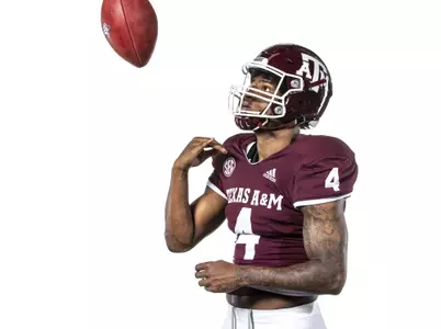 COLLEGE STATION, TX - July 27, 2021 - Defensive back Erick Young #4 of the Texas A&M Aggies during Texas A&M Aggies Football photo day in College Station, TX. Photo By Craig Bisacre/Texas A&M Athletics