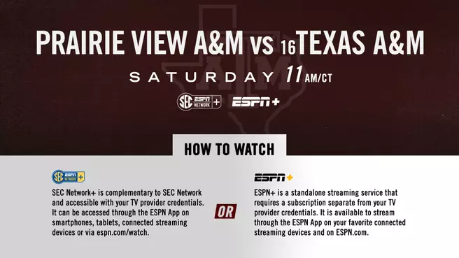 How to Watch: Prairie View at Texas A&M