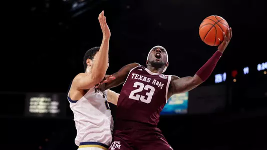 LAS VEGAS, NV - November 24, 2021 - during the Maui Invitation game between the Notre Dame Fighting Irish and the Texas A&M Aggies at Michelob Ultra Arena in Las Vegas, NV. Photo By Craig Bisacre/Texas A&M Athletics