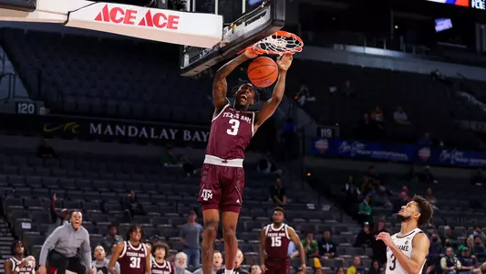 LAS VEGAS, NV - November 24, 2021 - during the Maui Invitation game between the Notre Dame Fighting Irish and the Texas A&M Aggies at Michelob Ultra Arena in Las Vegas, NV. Photo By Craig Bisacre/Texas A&M Athletics