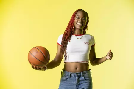 COLLEGE STATION, TX - September 28, 2021 -  Guard Qadashah Hoppie #2 of the Texas A&M Aggies during women’s’ basketball photo day in College Station, TX. Photo By Texas A&M Athletics