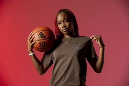 COLLEGE STATION, TX - September 28, 2021 -  Guard Qadashah Hoppie #2 of the Texas A&M Aggies during women’s’ basketball photo day in College Station, TX. Photo By Texas A&M Athletics