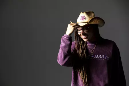 COLLEGE STATION, TX - September 28, 2021 - Guard Destiny Pitts #3 of the Texas A&M Aggies during Casual Photo Day in College Station, TX. Photo By Bailey Orr/Texas A&M Athletics