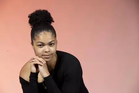 COLLEGE STATION, TX - October 19, 2021 - Guard Jordan Nixon #5 of the Texas A&M Aggies during women’s basketball photo day in College Station, TX. Photo By Kate Luffman/Texas A&M Athletics