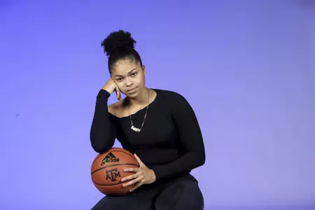 COLLEGE STATION, TX - October 19, 2021 - Guard Jordan Nixon #5 of the Texas A&M Aggies during women’s basketball photo day in College Station, TX. Photo By Kate Luffman/Texas A&M Athletics