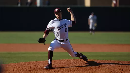 Chandler Jozwiak pitches against Xavier