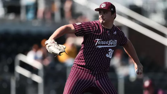 Chris Weber rears back to throw a pitch at Missouri