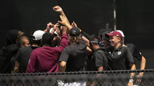 COLLEGE STATION, TX - 20210417 - Texas A&M Aggies Men's Tennis vs. Alabama Crimson TideCOLLEGE STATION, TX - 20210417 - Texas A&M Aggies Men's Tennis vs. Alabama Crimson Tide