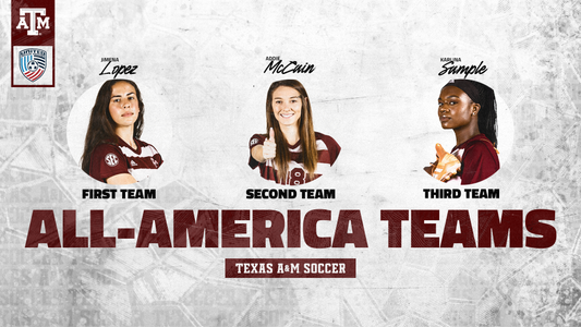 Roundlets featuring the faces of Jimena Lopez, Addie McCain and Karlina Sample who all earned All-American status from United Soccer Coaches