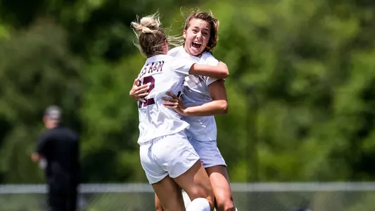 Ali Russell celebrates a first-half goal in Wednesday's Sweet 16 game against Oklahoma State.