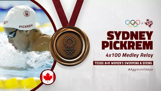 Sydney Pickrem earns the bronze medal in the 4x100 medley relay, representing Team Canada.