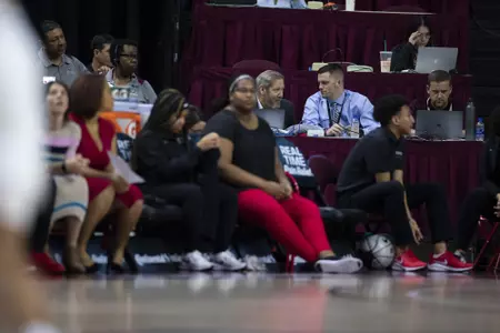 during the Women?s basketball game between the Houston Cougars and the Texas A&M Aggies at Reed Arena