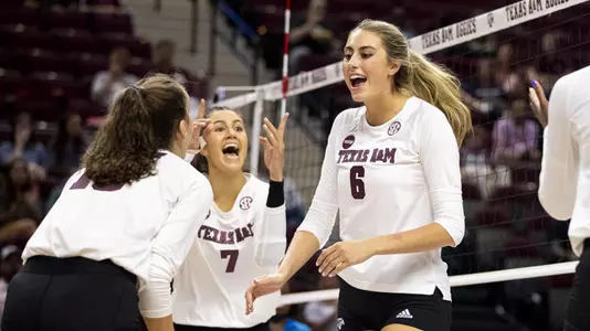 COLLEGE STATION, TX - 20210820 - Exhibition Game - Texas A&M Aggies Volleyball vs. Baylor Bears