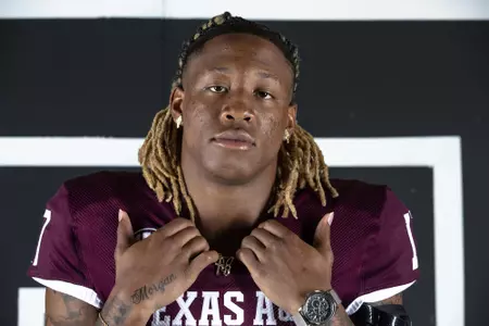 COLLEGE STATION, TX - July 27, 2021 - Defensive back Jaylon Jones #17 of the Texas A&M Aggies during Texas A&M Aggies Football photo day in College Station, TX. Photo By Craig Bisacre/Texas A&M Athletics