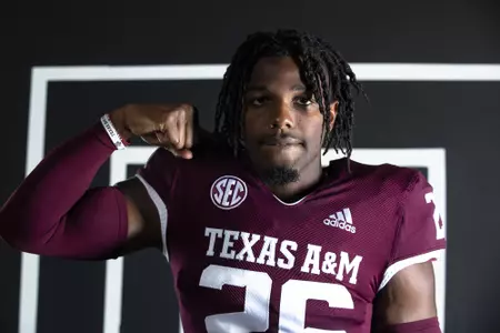COLLEGE STATION, TX - July 27, 2021 - Defensive back Demani Richardson #26 of the Texas A&M Aggies during Texas A&M Aggies Football photo day in College Station, TX. Photo By Craig Bisacre/Texas A&M Athletics