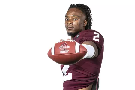 COLLEGE STATION, TX - July 28, 2021 - Wide receiver Chase Lane #2 of the Texas A&M Aggies during Texas A&M Aggies Texas A&M Aggies Football Photo Day at The Studio in Kyle Field in College Station, TX. Photo By Texas A&M Athletics/Texas A&M Athletics