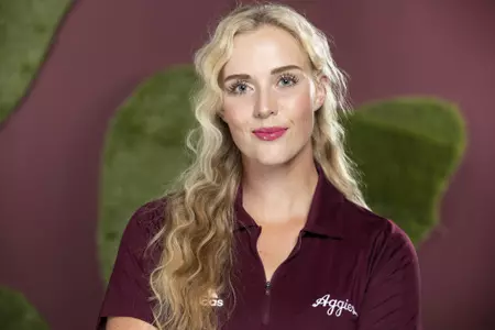 COLLEGE STATION, TX - August 26, 2021 - Ellie Szeryk of the Texas A&M Aggies during Texas A&M Aggies Golf Photo Day at The Studio in Kyle Field in College Station, TX. Photo By Brendall O'Banon/Texas A&M Athletics