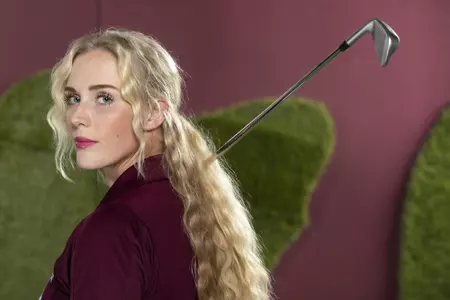 COLLEGE STATION, TX - August 26, 2021 - Ellie Szeryk of the Texas A&M Aggies during Texas A&M Aggies Golf Photo Day at The Studio in Kyle Field in College Station, TX. Photo By Brendall O'Banon/Texas A&M Athletics