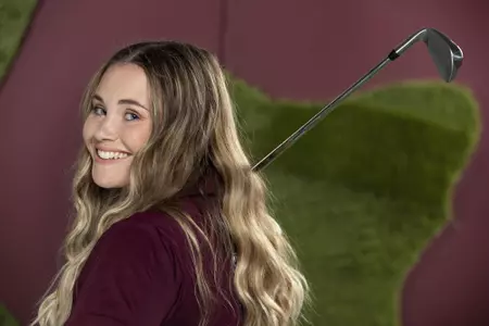 COLLEGE STATION, TX - August 26, 2021 - Brooke Tyree of the Texas A&M Aggies during Texas A&M Aggies Golf Photo Day at The Studio in Kyle Field in College Station, TX. Photo By Brendall O'Banon/Texas A&M Athletics