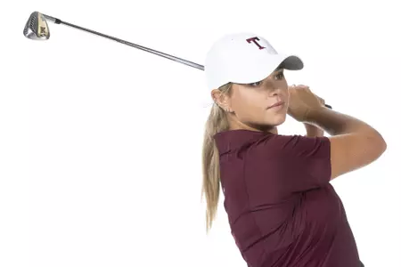 COLLEGE STATION, TX - August 26, 2021 - Ava Schwienteck of the Texas A&M Aggies during Texas A&M Golf Photo Day at The Studio in Kyle Field in College Station, TX. Photo By Brendall O'Banon/Texas A&M Athletics