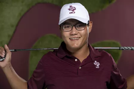 COLLEGE STATION, TX - August 26, 2021 - Jimmy Lee of the Texas A&M Aggies during Men’s Golf Photo Day in College Station, TX. Photo By Kate Luffman/Texas A&M Athletics