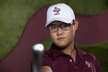 COLLEGE STATION, TX - August 26, 2021 - Jimmy Lee of the Texas A&M Aggies during Men’s Golf Photo Day in College Station, TX. Photo By Kate Luffman/Texas A&M Athletics