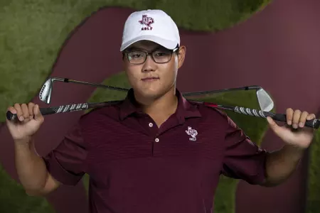 COLLEGE STATION, TX - August 26, 2021 - Jimmy Lee of the Texas A&M Aggies during Men’s Golf Photo Day in College Station, TX. Photo By Kate Luffman/Texas A&M Athletics