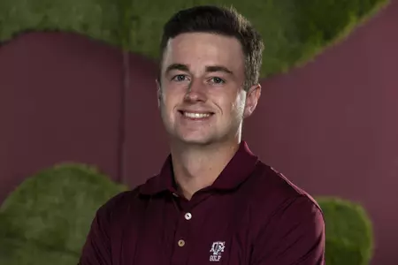 COLLEGE STATION, TX - August 26, 2021 - Michael Heidelbaugh of the Texas A&M Aggies during Men’s Golf Photo Day in College Station, TX. Photo By Kate Luffman/Texas A&M Athletics