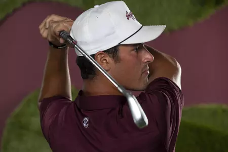 COLLEGE STATION, TX - August 26, 2021 - Evan Myers of the Texas A&M Aggies during Men’s Golf Photo Day in College Station, TX. Photo By Kate Luffman/Texas A&M Athletics