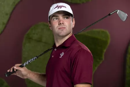 COLLEGE STATION, TX - August 26, 2021 - Matthew Denton of the Texas A&M Aggies during Men’s Golf Photo Day in College Station, TX. Photo By Kate Luffman/Texas A&M Athletics
