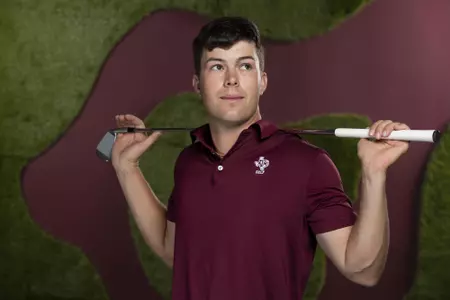 COLLEGE STATION, TX - August 26, 2021 - Walker Lee of the Texas A&M Aggies during Men’s Golf Photo Day in College Station, TX. Photo By Kate Luffman/Texas A&M Athletics