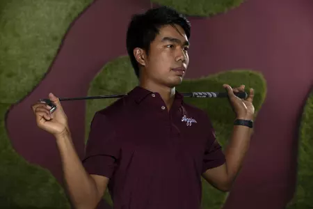 COLLEGE STATION, TX - August 26, 2021 - Phichaskn Maichon of the Texas A&M Aggies during Men’s Golf Photo Day in College Station, TX. Photo By Kate Luffman/Texas A&M Athletics