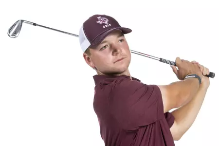 COLLEGE STATION, TX - August 26, 2021 - William Paysse of the Texas A&M Aggies during Texas A&M Golf Photo Day at The Studio in Kyle Field in College Station, TX. Photo By Brendall O'Banon/Texas A&M Athletics
