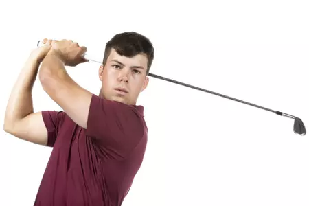 COLLEGE STATION, TX - August 26, 2021 - Walker Lee of the Texas A&M Aggies during Texas A&M Golf Photo Day at The Studio in Kyle Field in College Station, TX. Photo By Brendall O'Banon/Texas A&M Athletics