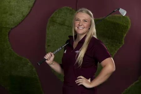 COLLEGE STATION, TX - August 26, 2021 - Hailee Cooper of the Texas A&M Aggies during Women’s Golf Photo Day in College Station, TX. Photo By Kate Luffman/Texas A&M Athletics