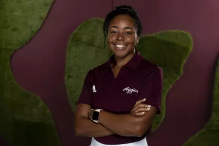 COLLEGE STATION, TX - August 26, 2021 - Zoe Slaughter of the Texas A&M Aggies during Women’s Golf Photo Day in College Station, TX. Photo By Kate Luffman/Texas A&M Athletics