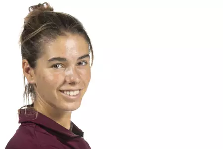 COLLEGE STATION, TX - August 26, 2021 - Blanca Fernandez Garcia-Poggio of the Texas A&M Aggies during Texas A&M Golf Photo Day at The Studio in Kyle Field in College Station, TX. Photo By Brendall O'Banon/Texas A&M Athletics