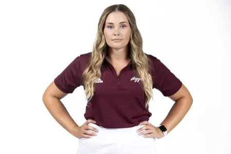 COLLEGE STATION, TX - August 26, 2021 - Brooke Tyree of the Texas A&M Aggies during Texas A&M Golf Photo Day at The Studio in Kyle Field in College Station, TX. Photo By Brendall O'Banon/Texas A&M Athletics