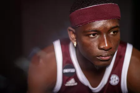 COLLEGE STATION, TX - July 14, 2021 - #5 Hassan Diarra of Texas A&M Aggies during Men’s Basketball Photo Day in College Station, TX. Photo By Kate Luffman/Texas A&M Athletics