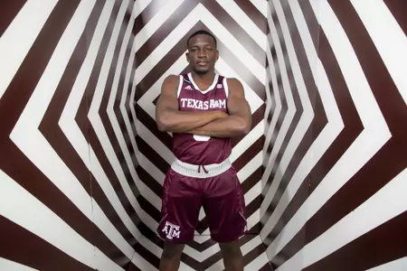 COLLEGE STATION, TX - July 14, 2021 - #5 Hassan Diarra of the Texas A&M Aggies during Men’s Basketball Photo Day in College Station, TX. Photo By Craig Bisacre/Texas A&M Athletics
