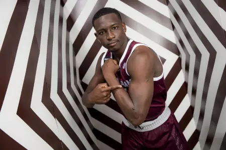 COLLEGE STATION, TX - July 14, 2021 - #5 Hassan Diarra of the Texas A&M Aggies during Men’s Basketball Photo Day in College Station, TX. Photo By Craig Bisacre/Texas A&M Athletics
