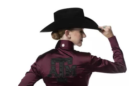 COLLEGE STATION, TX - August 25, 2021 - Hayley Riddle of the Texas A&M Aggies during Texas A&M Equestrian Team Photo Day at The Studio in Kyle Field in College Station, TX. Photo By Aiden Shertzer/Texas A&M Athletics