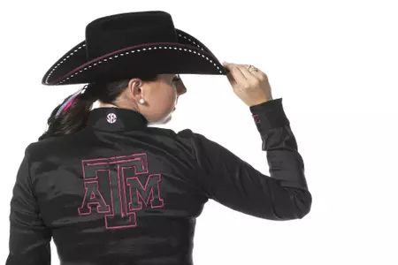 COLLEGE STATION, TX - August 25, 2021 - Marissa Harrell of the Texas A&M Aggies during Texas A&M Equestrian Team Photo Day at The Studio in Kyle Field in College Station, TX. Photo By Aiden Shertzer/Texas A&M Athletics