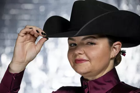 COLLEGE STATION, TX - August 25, 2021 - Ella Petak of the Texas A&M Aggies during Equestrian Photo Day in College Station, TX. Photo By Kate Luffman/Texas A&M Athletics