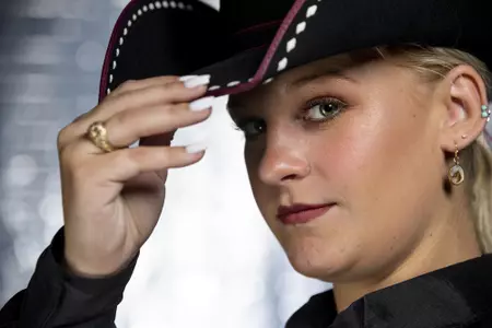 COLLEGE STATION, TX - August 25, 2021 - Emmy-Lu Marsh of the Texas A&M Aggies during Equestrian Photo Day in College Station, TX. Photo By Kate Luffman/Texas A&M Athletics