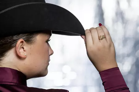 COLLEGE STATION, TX - August 25, 2021 - Evelyn Beesaw of the Texas A&M Aggies during Equestrian Photo Day in College Station, TX. Photo By Kate Luffman/Texas A&M Athletics