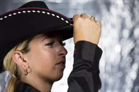 COLLEGE STATION, TX - August 25, 2021 - Taylor Masson of the Texas A&M Aggies during Equestrian Photo Day in College Station, TX. Photo By Kate Luffman/Texas A&M Athletics