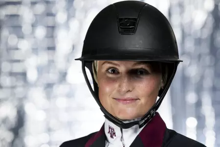 COLLEGE STATION, TX - August 25, 2021 - Caroline Dance of the Texas A&M Aggies during Equestrian Photo Day in College Station, TX. Photo By Kate Luffman/Texas A&M Athletics
