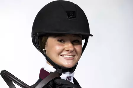 COLLEGE STATION, TX - August 25, 2021 - Maggie Nealon of the Texas A&M Aggies during Texas A&M Equestrian Team Photo Day at The Studio in Kyle Field in College Station, TX. Photo By Aiden Shertzer/Texas A&M Athletics